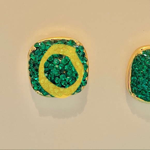 Kate Spade Pave Small Square Stud Emerald Earrings - Picture 8 of 9